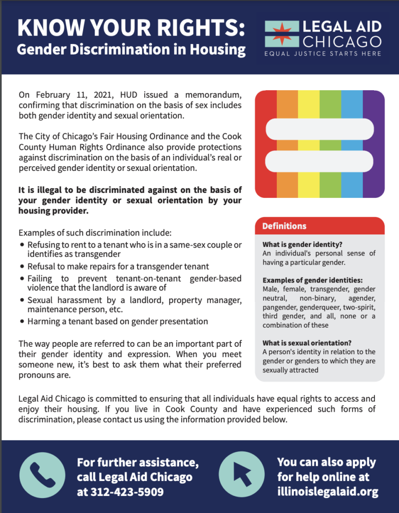 Know Your Rights Gender Discrimination in Housing Legal Aid Chicago