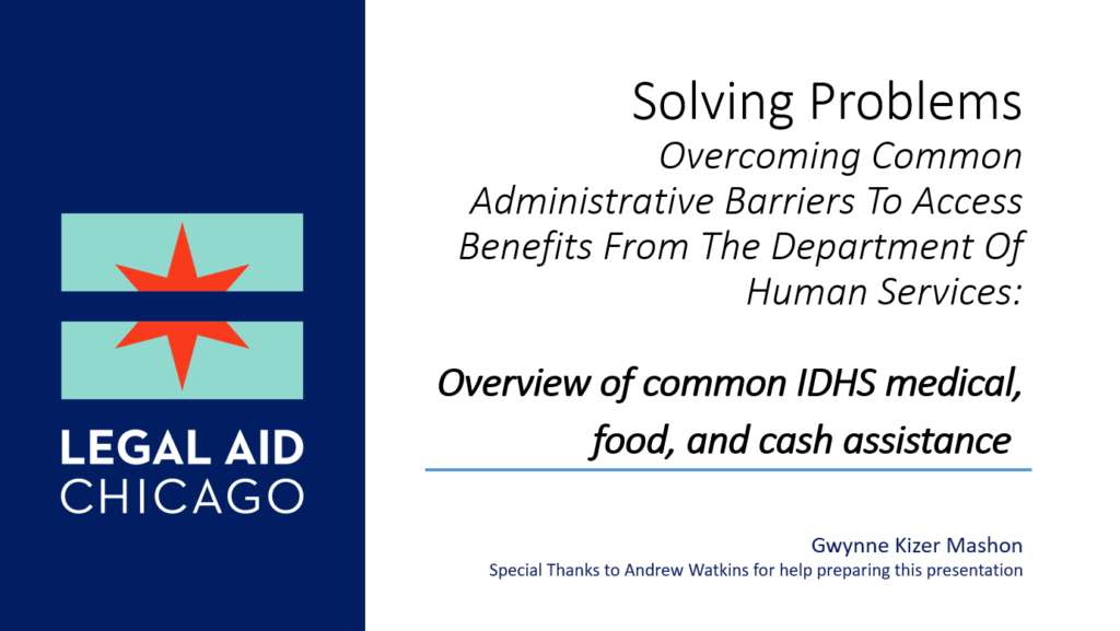Public Benefits: Training Materials - Legal Aid Chicago